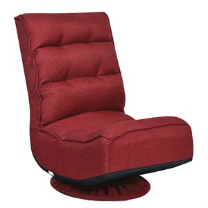 Costway Contemporary Iron and Fabric 360 Degree Swivel Gaming Chair in Red
