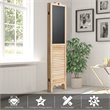 Costway 4-Panel Wood Folding Divider Screen with Chalkboard in Natural