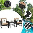 Costway 3-piece Rattan Patio Bistro Set with Cushioned Sofa Chairs in Mix Brown