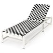 Costway Adjustable Patio Lounge Chaise Reclining with Wheel in Black
