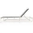 Costway Adjustable Patio Lounge Chaise Reclining with Wheel in Black