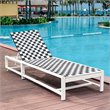 Costway Adjustable Patio Lounge Chaise Reclining with Wheel in Black