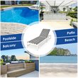 Costway Adjustable Patio Lounge Chaise Reclining with Wheel in Black