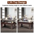 Costway Wood Lift Top Coffee Table with Hidden Compartment & Shelf in Brown