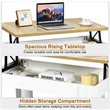 Costway Wood Lift Top Coffee Table with Hidden Compartment & Shelf in White