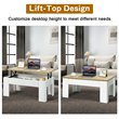 Costway Wood Lift Top Coffee Table with Hidden Compartment & Shelf in White