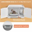 Costway Cabinet Furniture Storage Bench and Cat Litter Box in White