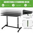 Costway Contemporary Wood Adjustable Height Rolling Computer Desk in Black