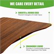 Costway Contemporary Wood Adjustable Height Rolling Computer Desk in Brown