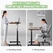 Costway Contemporary Wood Adjustable Height Rolling Computer Desk in Brown