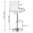 Costway Contemporary Metal & Sponge Adjustable Swivel Armless Bar Stool in White