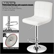 Costway Contemporary Metal & Sponge Adjustable Swivel Armless Bar Stool in White