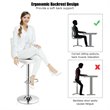Costway Contemporary Metal & Sponge Adjustable Swivel Armless Bar Stool in White