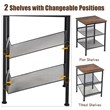 Costway 3-Tier End Side Table/Nightstand with 2 Adjustable Shelves in Brown