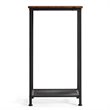 Costway 2-tier Particle Board & Steel Side Table with Mesh Shelf in Rustic Brown