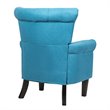 Costway Tufted Upholstered Modern Single Sofa with Rubber Wood Legs in Blue