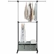 Costway 2-Rod Adjustable Garment Rack Rolling Clothes Organizer in Gray