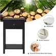 Costway Contemporary MDF Nightstand with Drawer and Shelf in Brown