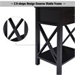Costway Contemporary MDF Nightstand with Drawer and Shelf in Brown