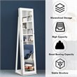 Costway Mirrored Jewelry Cabinet Lockable Standing Storage Organizer in White
