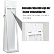 Costway Mirrored Jewelry Cabinet Lockable Standing Storage Organizer in White