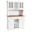 Costway Buffet & Hutch Kitchen Storage Cabinet Cupboard with Wine Rack in White