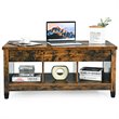 Costway Lift Top Solid Wood Coffee Table with Hidden Compartment in Coffee