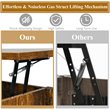 Costway Lift Top Solid Wood Coffee Table with Hidden Compartment in Coffee