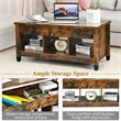 Costway Lift Top Solid Wood Coffee Table with Hidden Compartment in Coffee