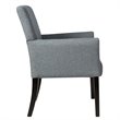 Costway Linen Fabric Executive Guest Arm Chair with Rubber Wood Legs in Gray