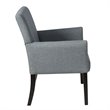Costway Linen Fabric Executive Guest Arm Chair with Rubber Wood Legs in Gray