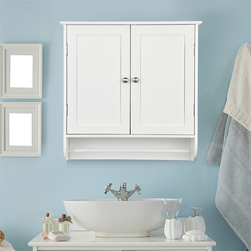 Costway Wall Mounted Bathroom Medicine Cabinet/Storage Cupboard in White