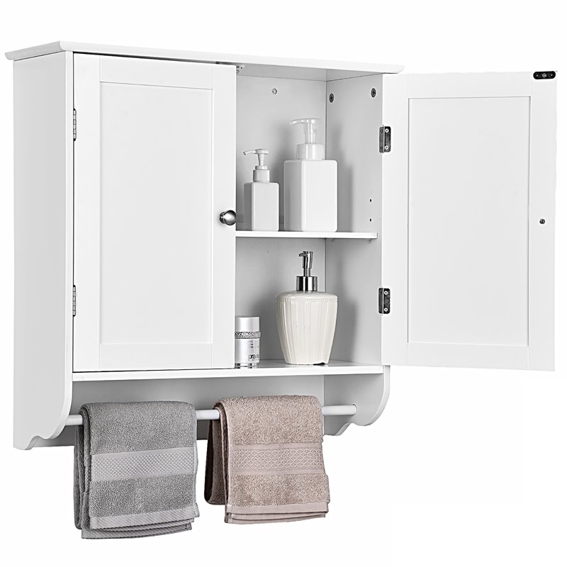 Costway Wall Mounted Bathroom Medicine Cabinet/Storage Cupboard in White