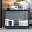 Costway 2-Tier X-Design Bookshelf Sofa Side Accent Console Table in Black