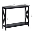 Costway 2-Tier X-Design Bookshelf Sofa Side Accent Console Table in Black