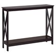 Costway 2-Tier X-Design Bookshelf Sofa Side Accent Console Table in Espresso