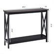 Costway 2-Tier X-Design Bookshelf Sofa Side Accent Console Table in Natural