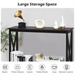 Costway 2-Tier X-Design Bookshelf Sofa Side Accent Console Table in Natural