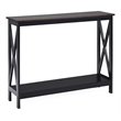 Costway 2-Tier X-Design Bookshelf Sofa Side Accent Console Table in Natural