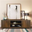 Costway Wood TV Stand for TV's up to 65'' with Storage Cabinets in Brown