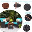 Costway 3-piece Rattan Patio Furniture Set with Wood Frame in Turquoise