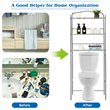 Costway 3-Tier Over The Toilet Metal Towel Rack Storage Organizer in Silver