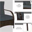 Costway 3-piece Wicker Rattan Patio Furniture Set with Cushions in Gray