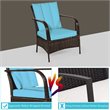 Costway 3-piece Wicker Rattan Patio Furniture Set with Cushions in Turquoise