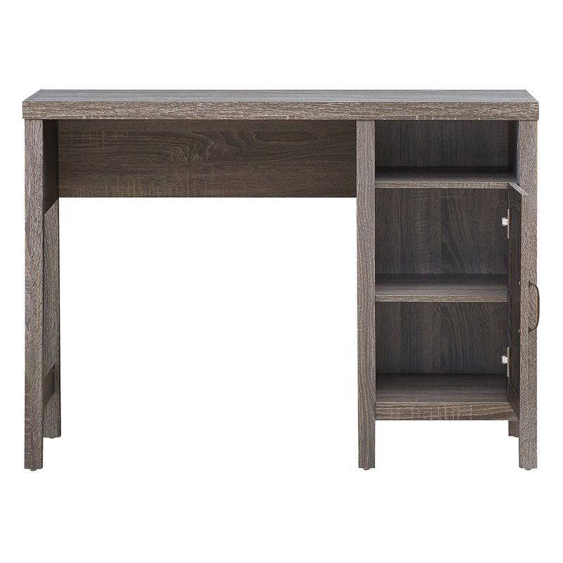 Costway Contemporary Wood Computer Desk with Storage Cabinet in Oak