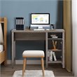 Costway Contemporary Wood Computer Desk with Storage Cabinet in Oak