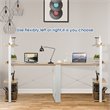 Costway Engineered Wood Computer Desk with Adjustable Bookshelf in Natural