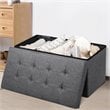 Costway 31.5'' Fabric Foldable Storage Ottoman Toy Chest in Dark Gray