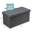 Costway 31.5'' Fabric Foldable Storage Ottoman Toy Chest in Dark Gray