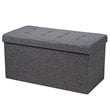 Costway 31.5'' Fabric Foldable Storage Ottoman Toy Chest in Dark Gray